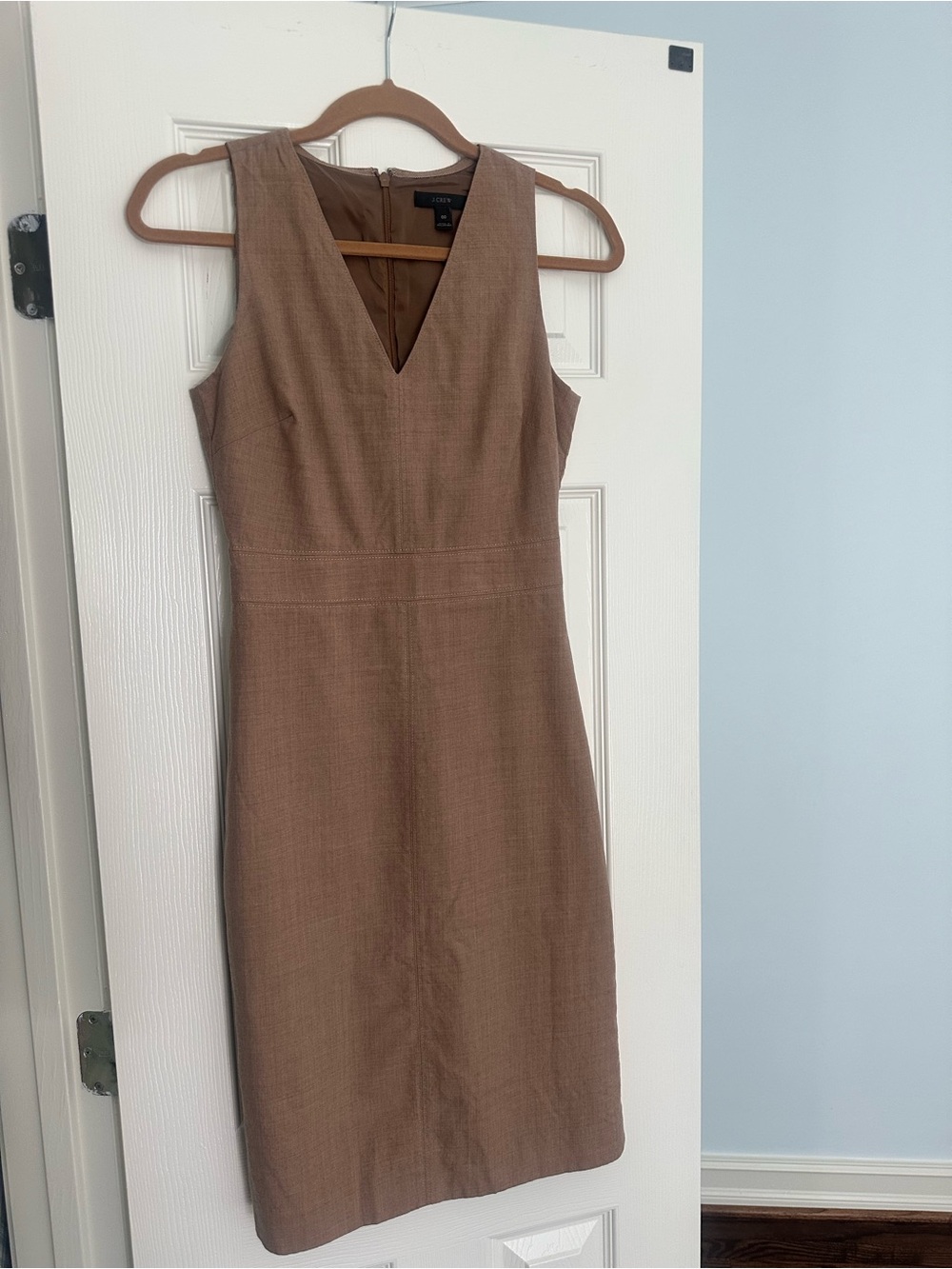 J. Crew Brown V-Neck Sleeveless Sheath Dress 00